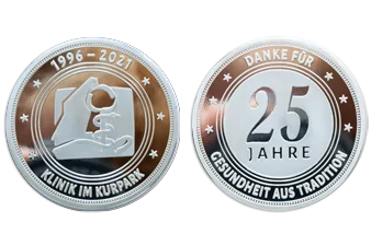 Individuelle Klinikmünze zum Firmenjubiläum Silber